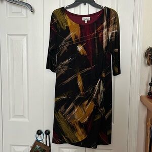NWT Multi-Color Faux Wrap Dress
